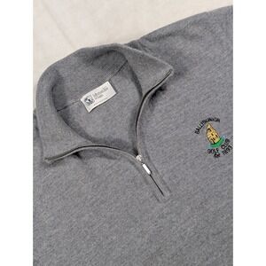 Johnstons of Elgin Wool Ribbed Quarter Zip Pullover Women's Gray Size Small